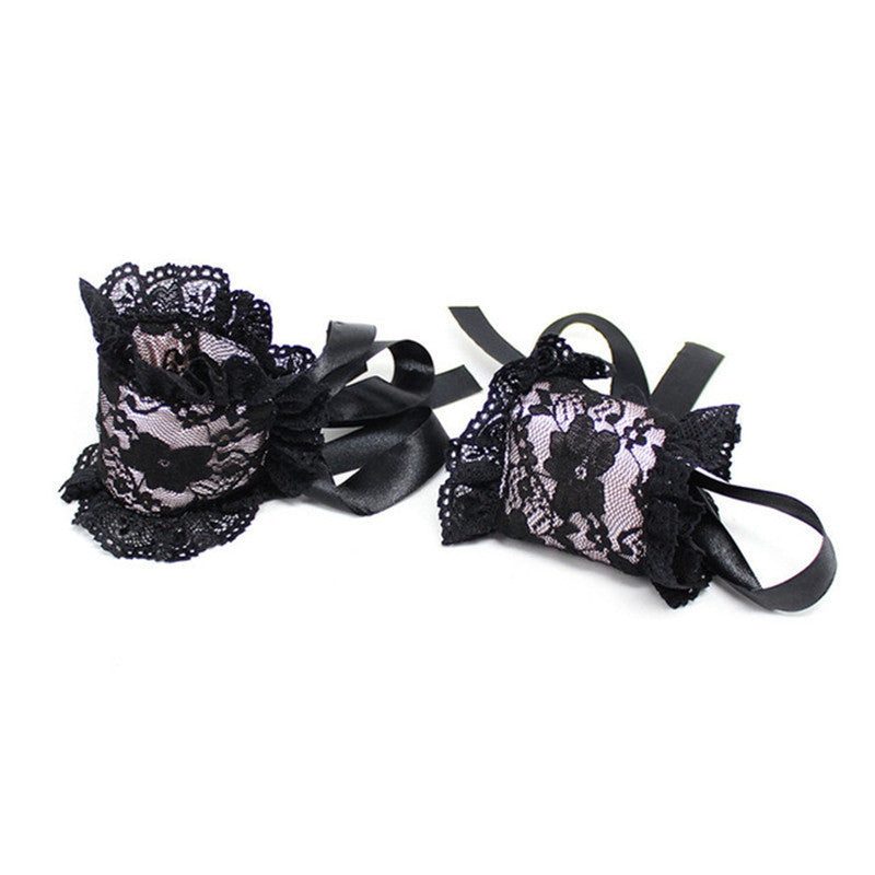 Sexy Lingerie, Lace Blindfold And Handcuffs Three-piece Set