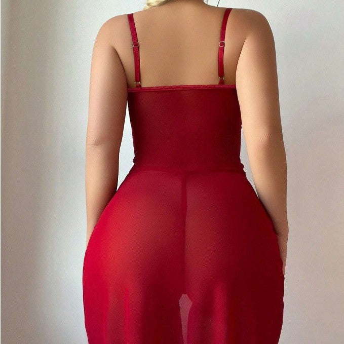 Sexy Lace Cut out Sheer Mesh Sexy Lingerie Suit
