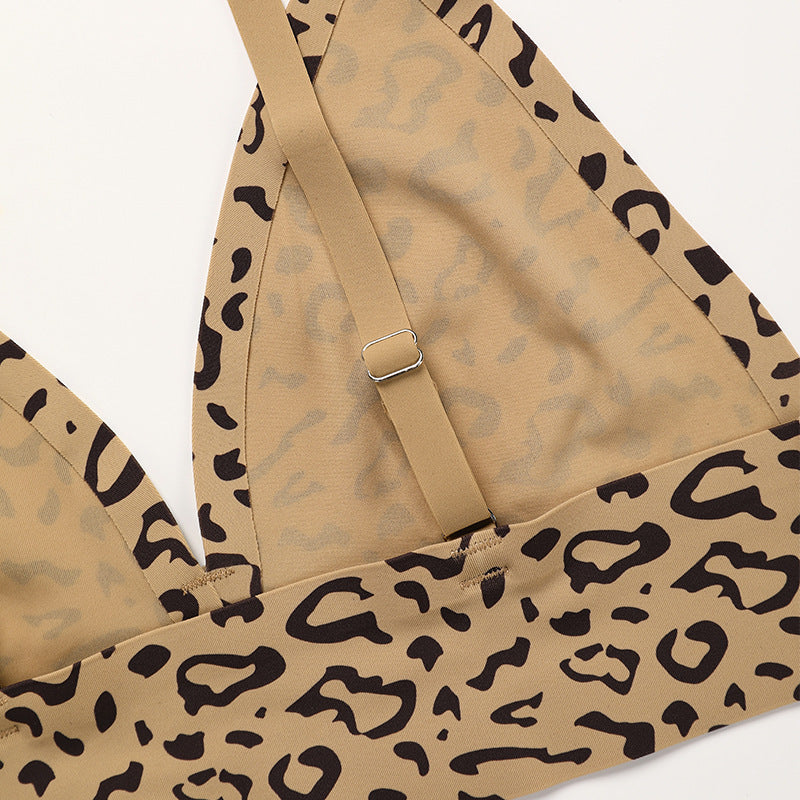 Seamless Ice Silk Wireless Adjustable Shoulder Strap Beauty Back Lingerie Set