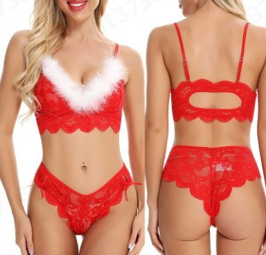Red Christmas Lingerie Set