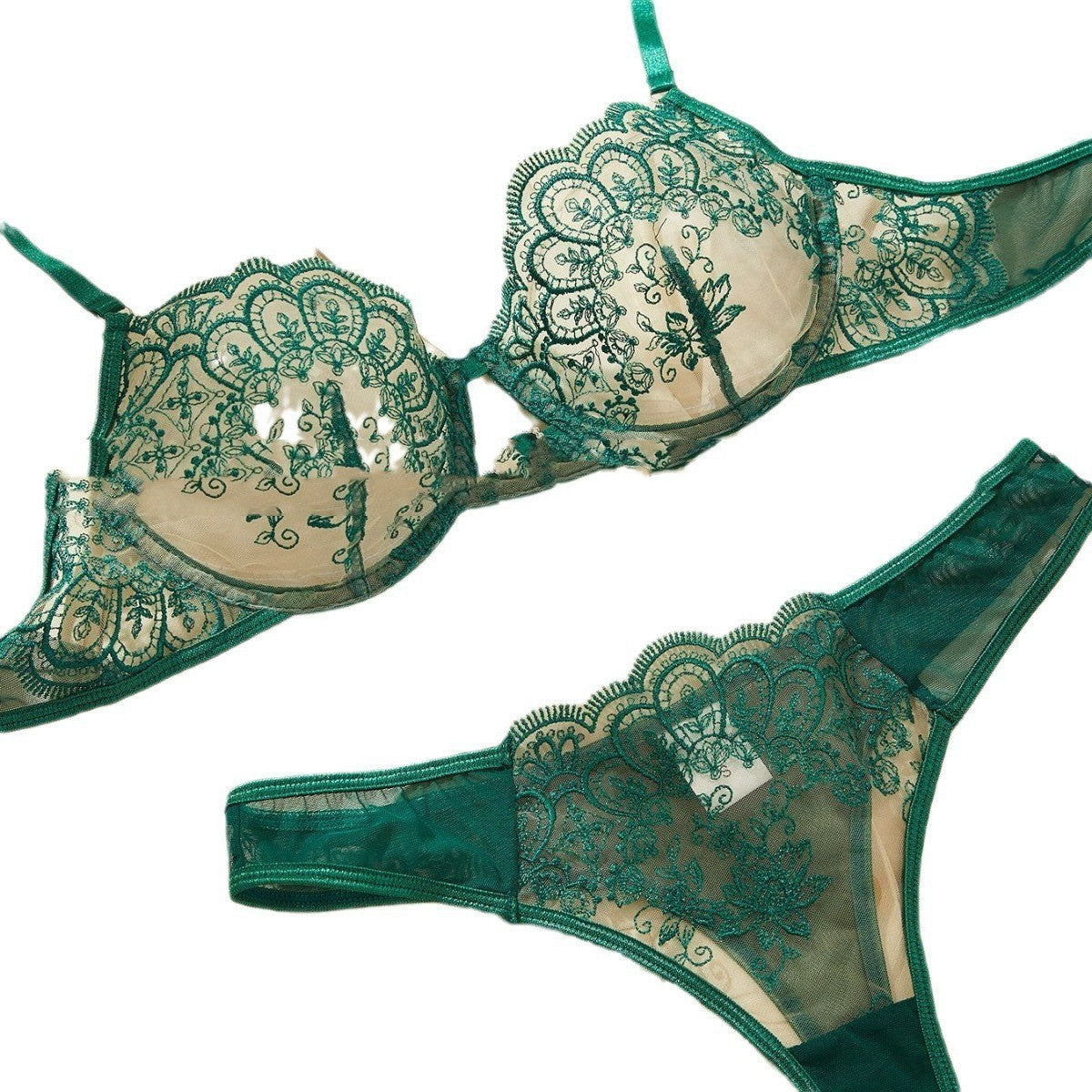 Sexy Lingerie Women's Eyelash Embroidery Sexy Lace Mesh Underwear