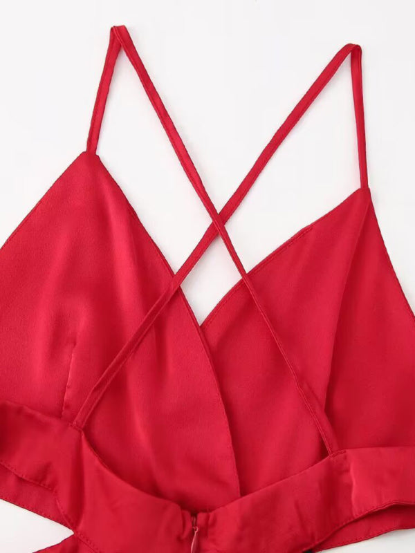 Hollow Strap Holiday Party Dress